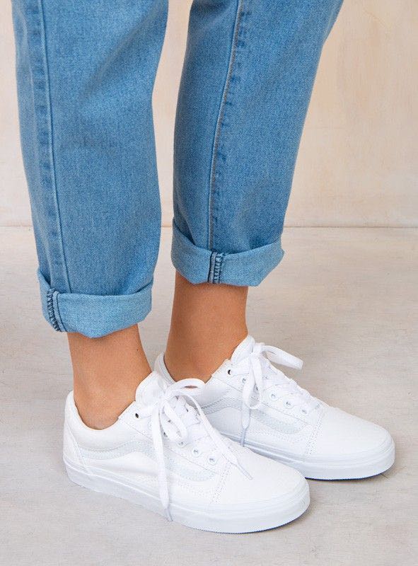 plain white vans womens