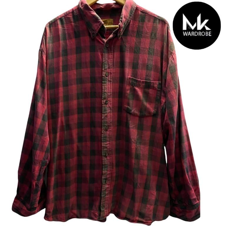 Vintage ST JOHN S BAY Flannel Shirt Plaid Checkered Men s Fashion