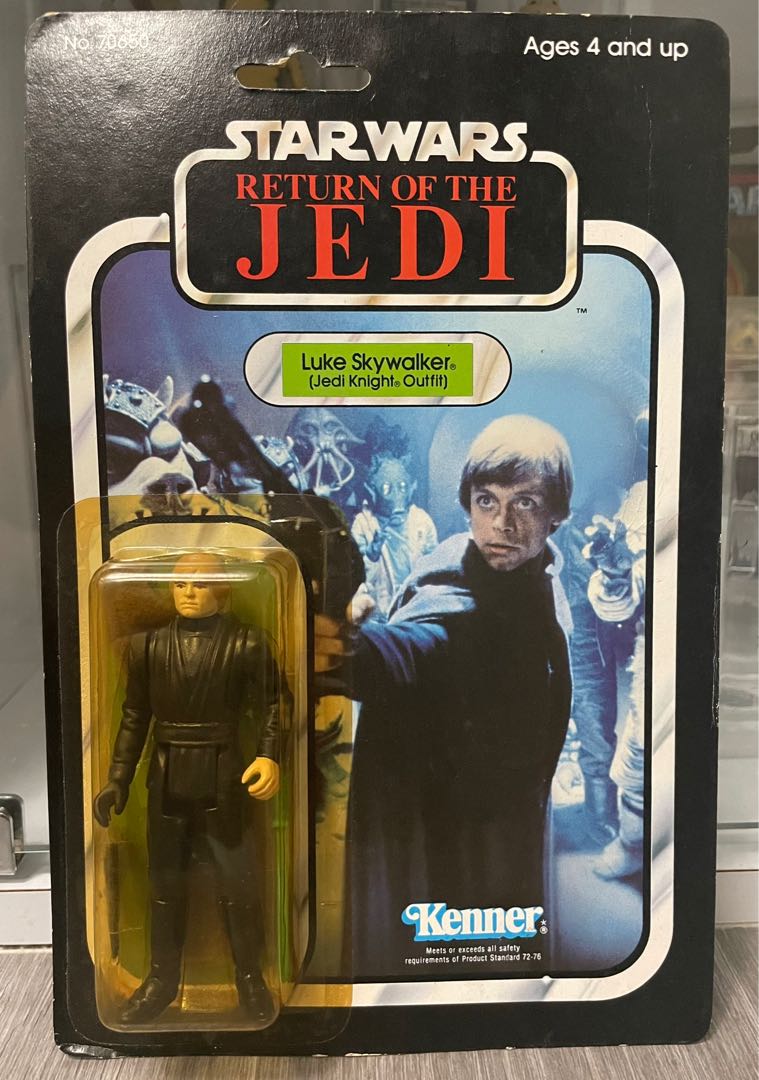 Vintage Star Wars ROTJ 77 Back Jedi Luke With Green Saber MOC (Made In