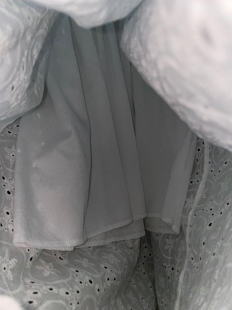 White eyelet dress (Category: Dresses) located in Las Pinas. Submitted by saaaadc (Listing ID 1125149215, Image 3). Description: Garterized Fits xs-m.