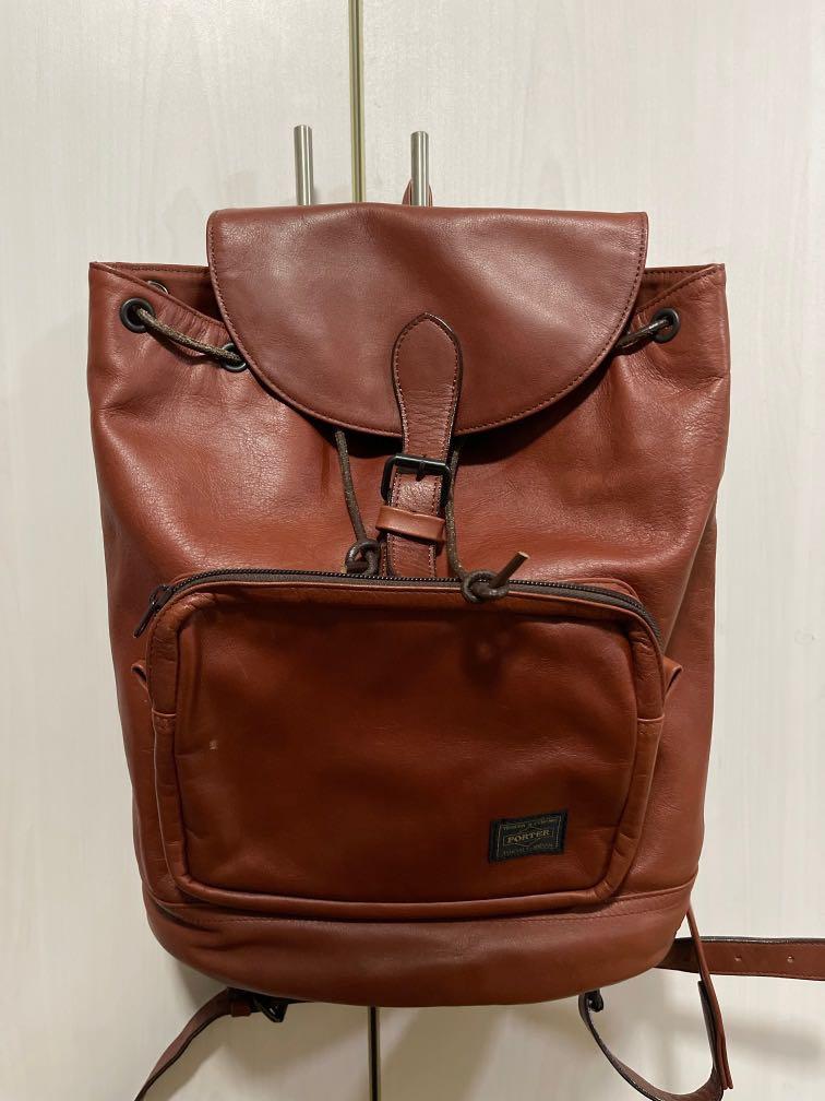 Yoshida Porter Leather Backpack Men s Fashion Bags Backpacks on