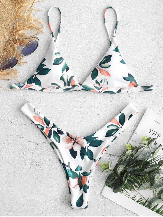 Zaful leaf sale print bikini