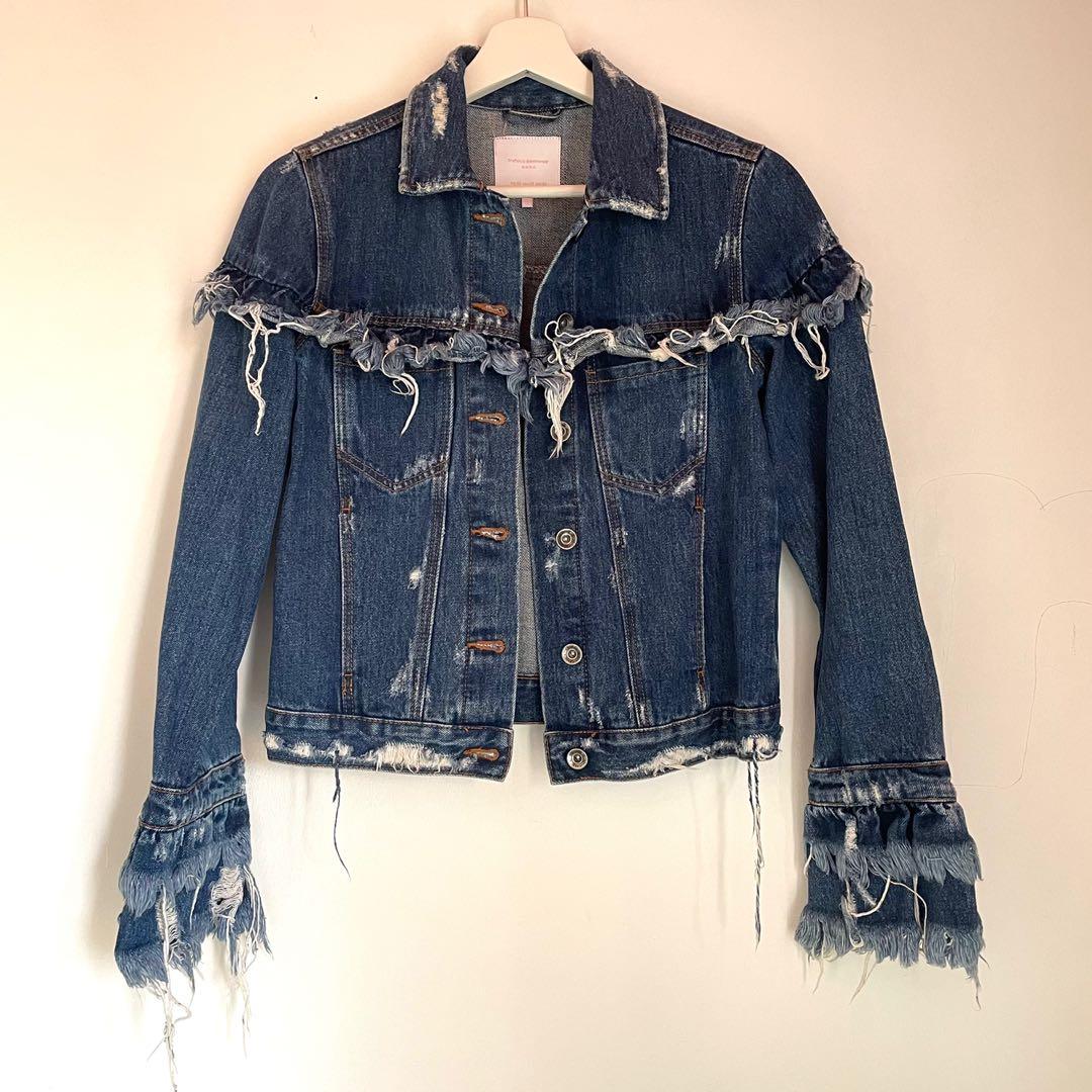 denim jacket with fringe zara