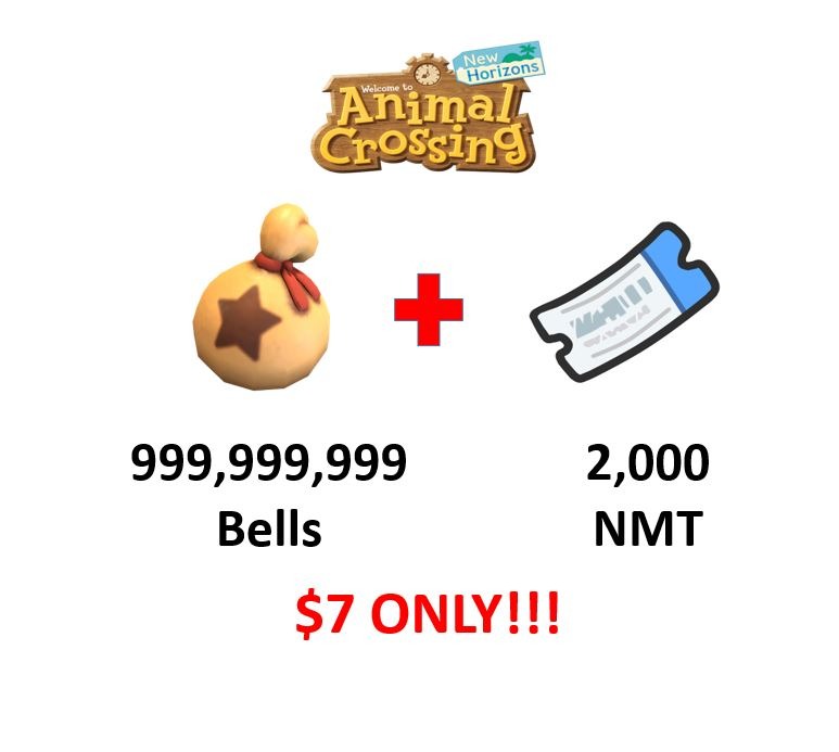 1 Billion Bells & 2,000 NMT for only 7!!! ( Animal Crossing New