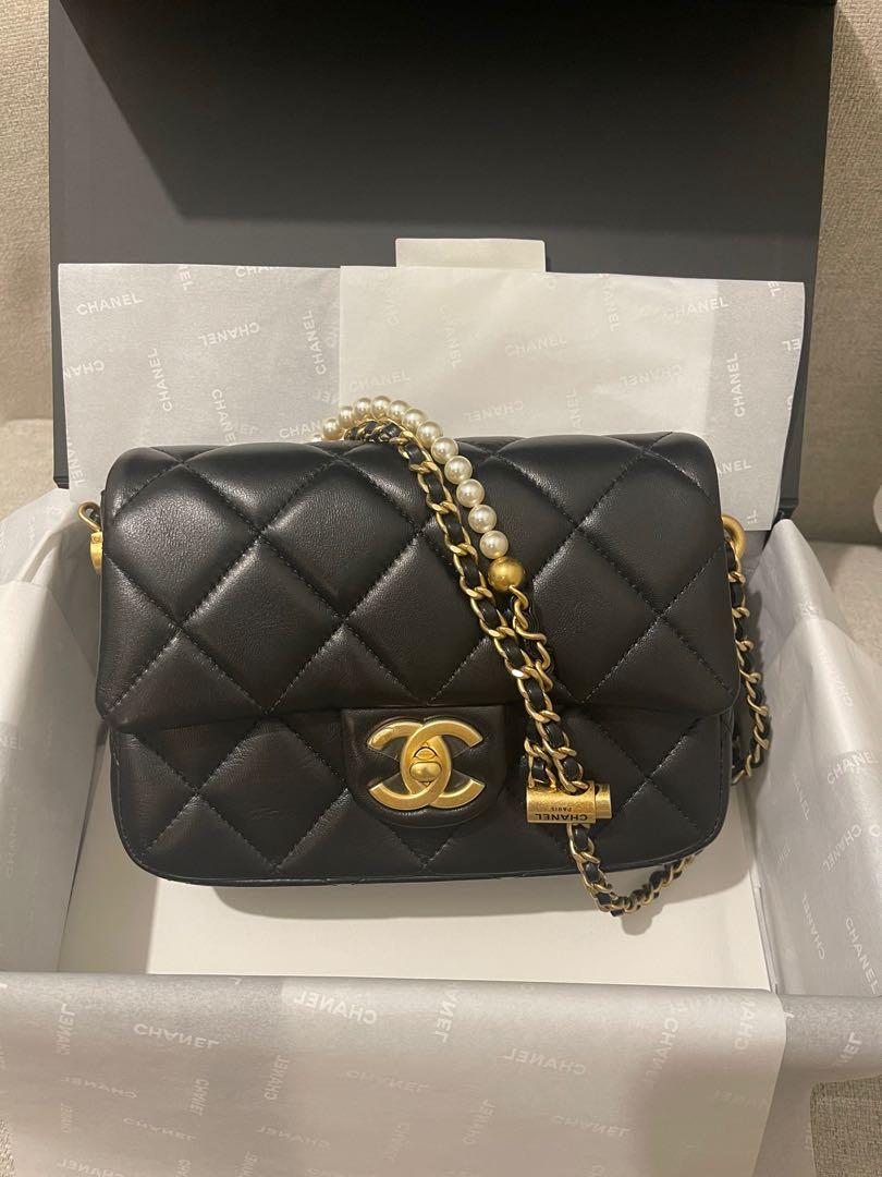 罕有Chanel 珍珠調節扣方胖子19cm 全新（不議價謝謝）, 名牌, 手袋及銀包- Carousell