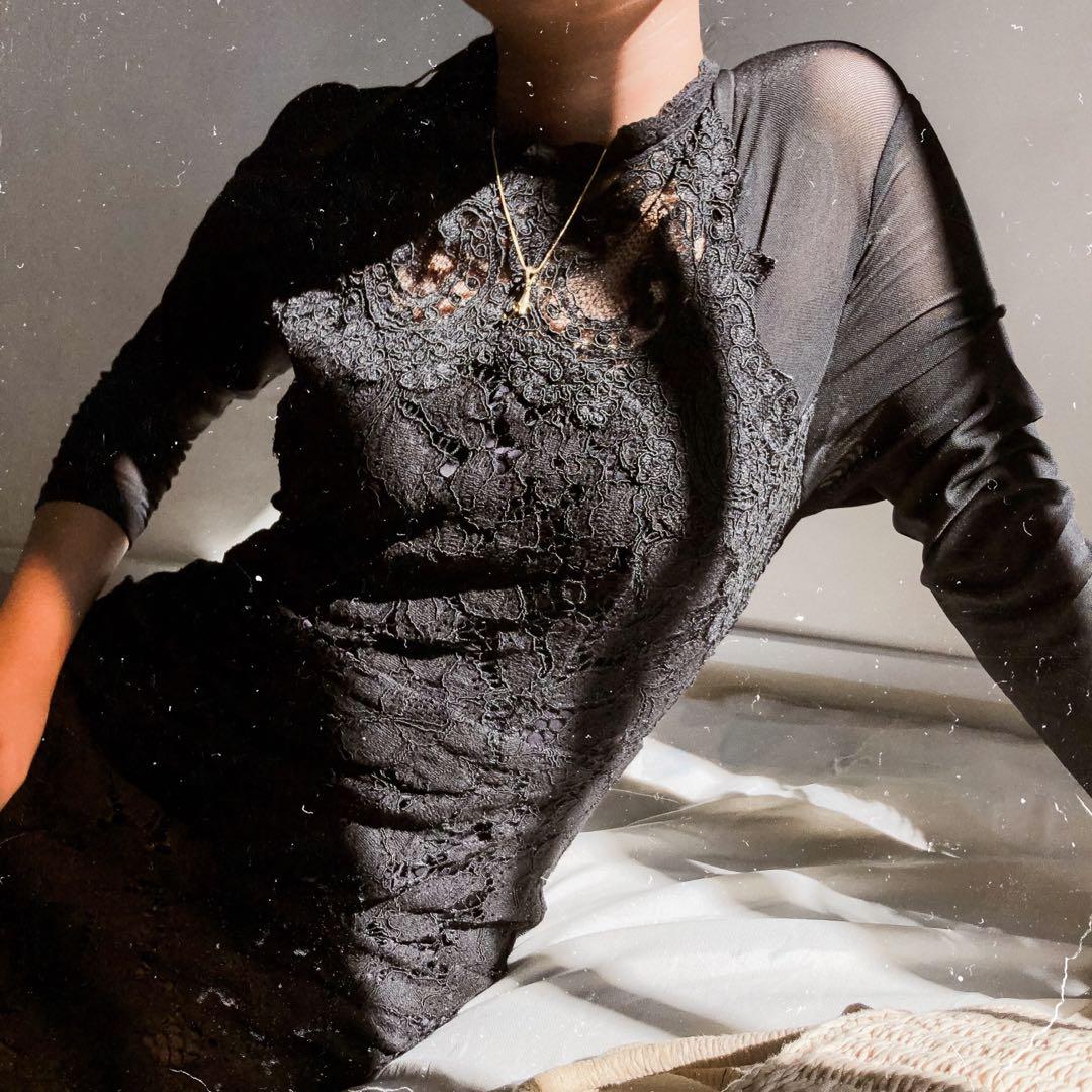 tvilling hensynsløs flov ✿ VERO MODA CLASSIC BLACK EYELET /LACE MESH DRESS, Women's Fashion, Dresses  & Sets, Dresses on Carousell