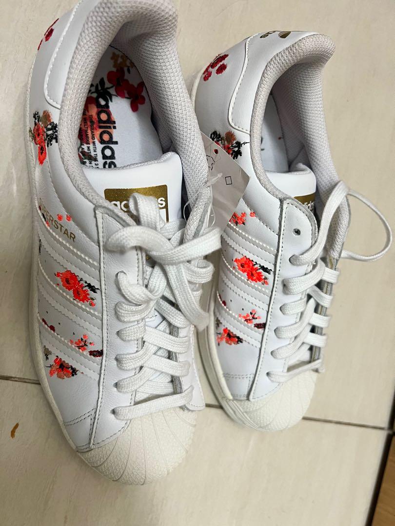 Adidas Superstar White Floral