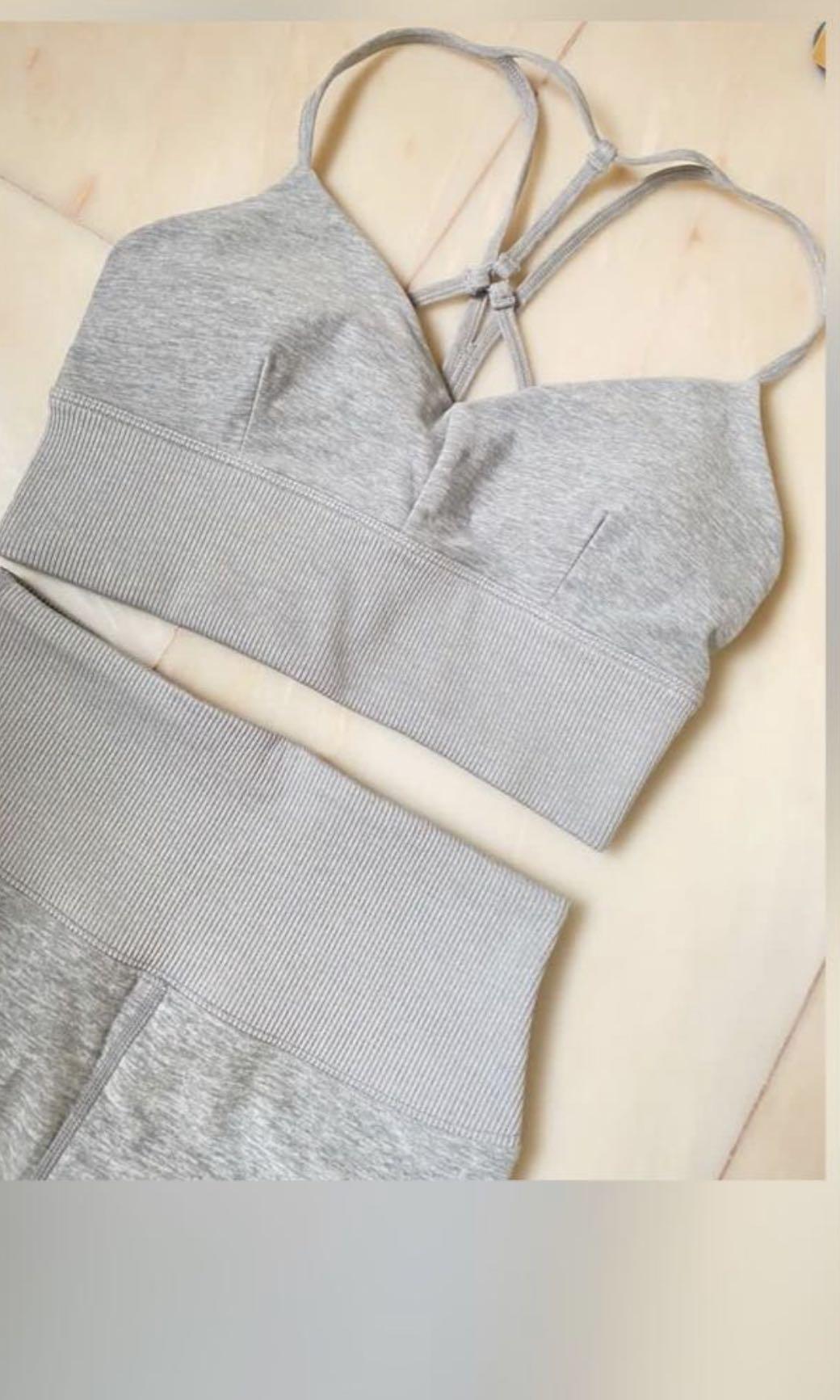 ndp57 ALOSOFT LUSH BRA GREY XS ALO BRAS Women s Fashion Activewear on Carousell