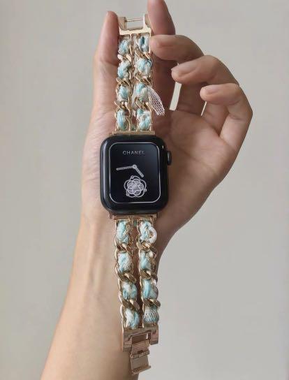 小香風粗呢雙鏈apple Watch錶帶 女裝 手錶及配件 手錶 Carousell