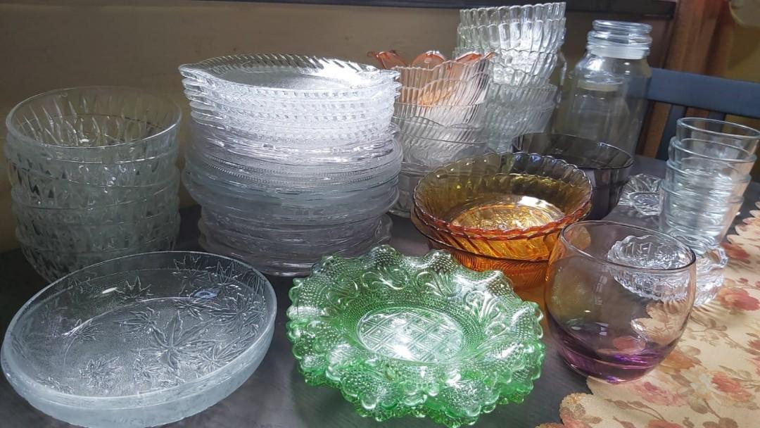 Assorted Glass bowls and plates, Furniture & Home Living, Kitchenware