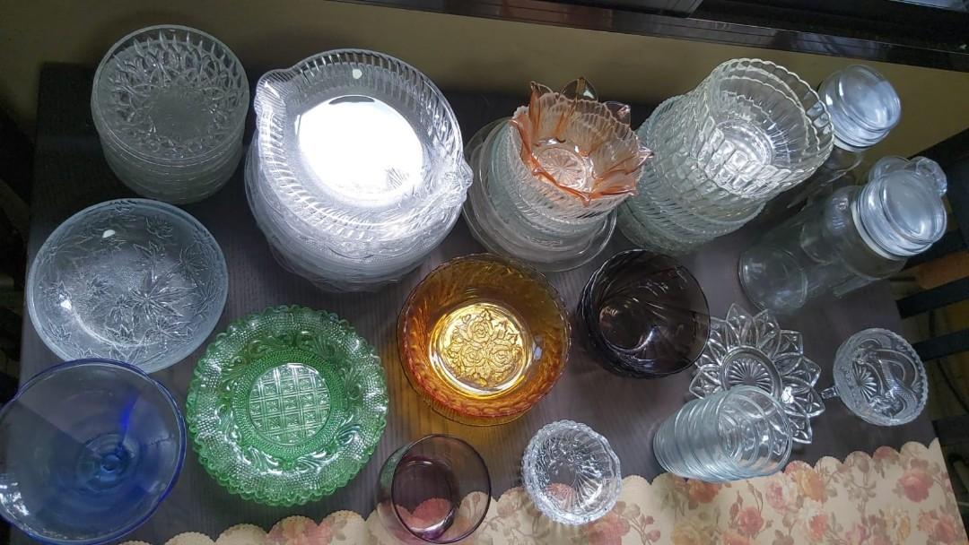 Assorted Glass bowls and plates, Furniture & Home Living, Kitchenware