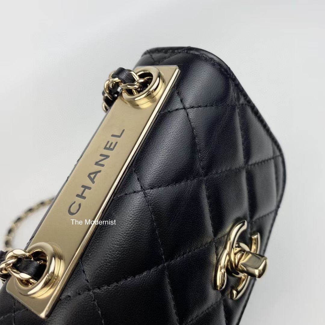 Authentic Chanel Mini Trendy CC Clutch With Chain Black Lambskin Gold  Hardware, Luxury, Bags & Wallets on Carousell