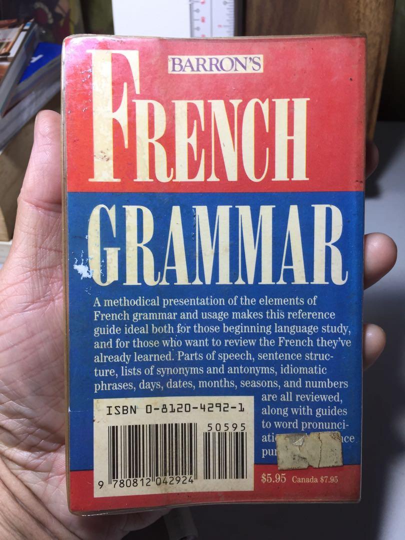 Barron's French Grammar (Category: Textbooks) located in Paranaque City. Submitted by rookie33 (Listing ID 1125291443, Image 2). Description: BPI or Gcash.