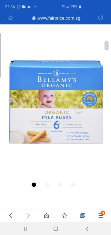 Bellamy top milk rusk
