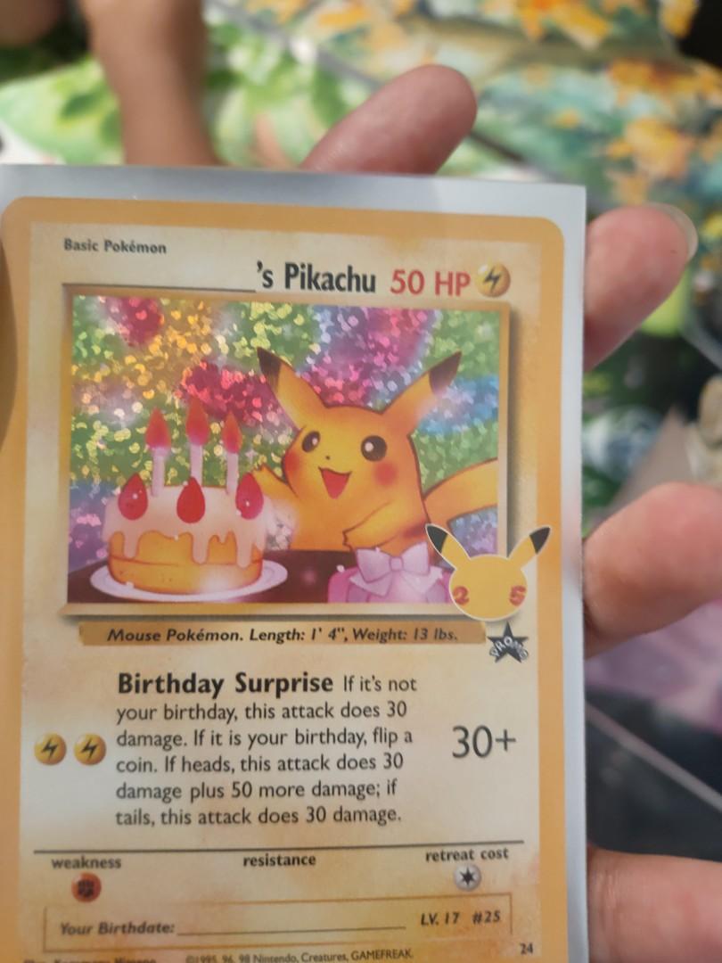 Birthday Pikachu Celebrations holo, Hobbies & Toys, Toys & Games