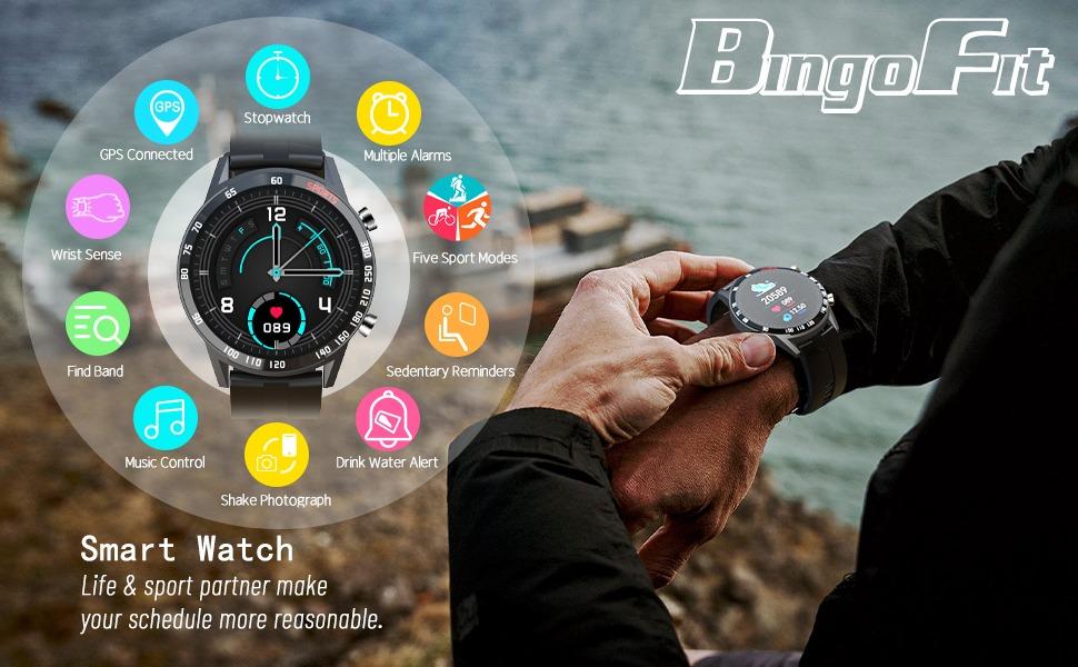 BNIB BingoFit SW212 1.4 Inches Smart Watch for Men Full Touch
