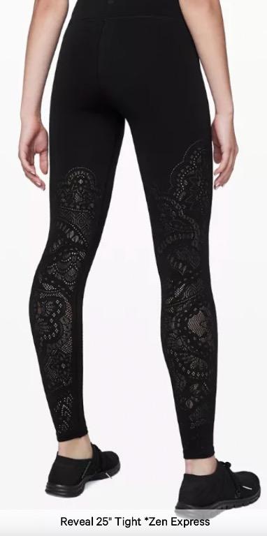 lululemon yoga training gym tights zen lace REVEAL sz 2 XS Women s Fashion Activewear on Carousell