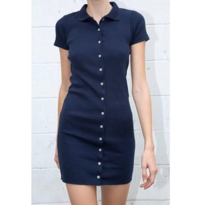 Brandy Melville Navy Blue Caroline Dress Women s Fashion Dresses Sets Dresses on Carousell