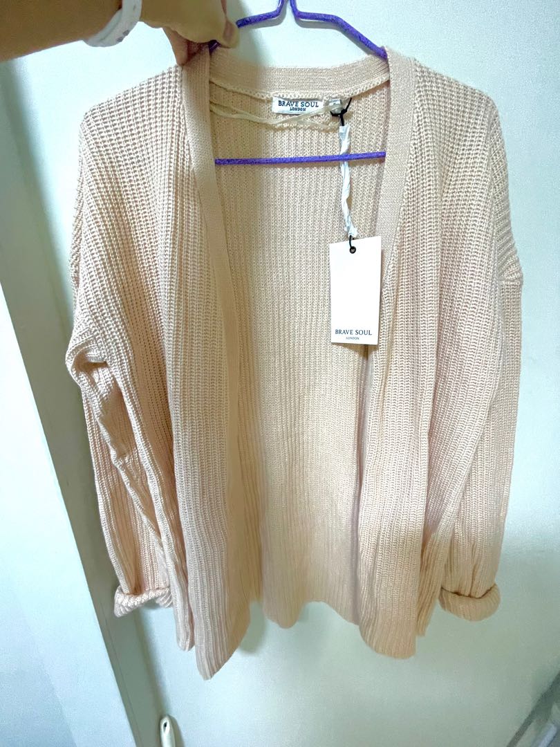 Brave soul pink knit cardigan jacket Women s Fashion Coats