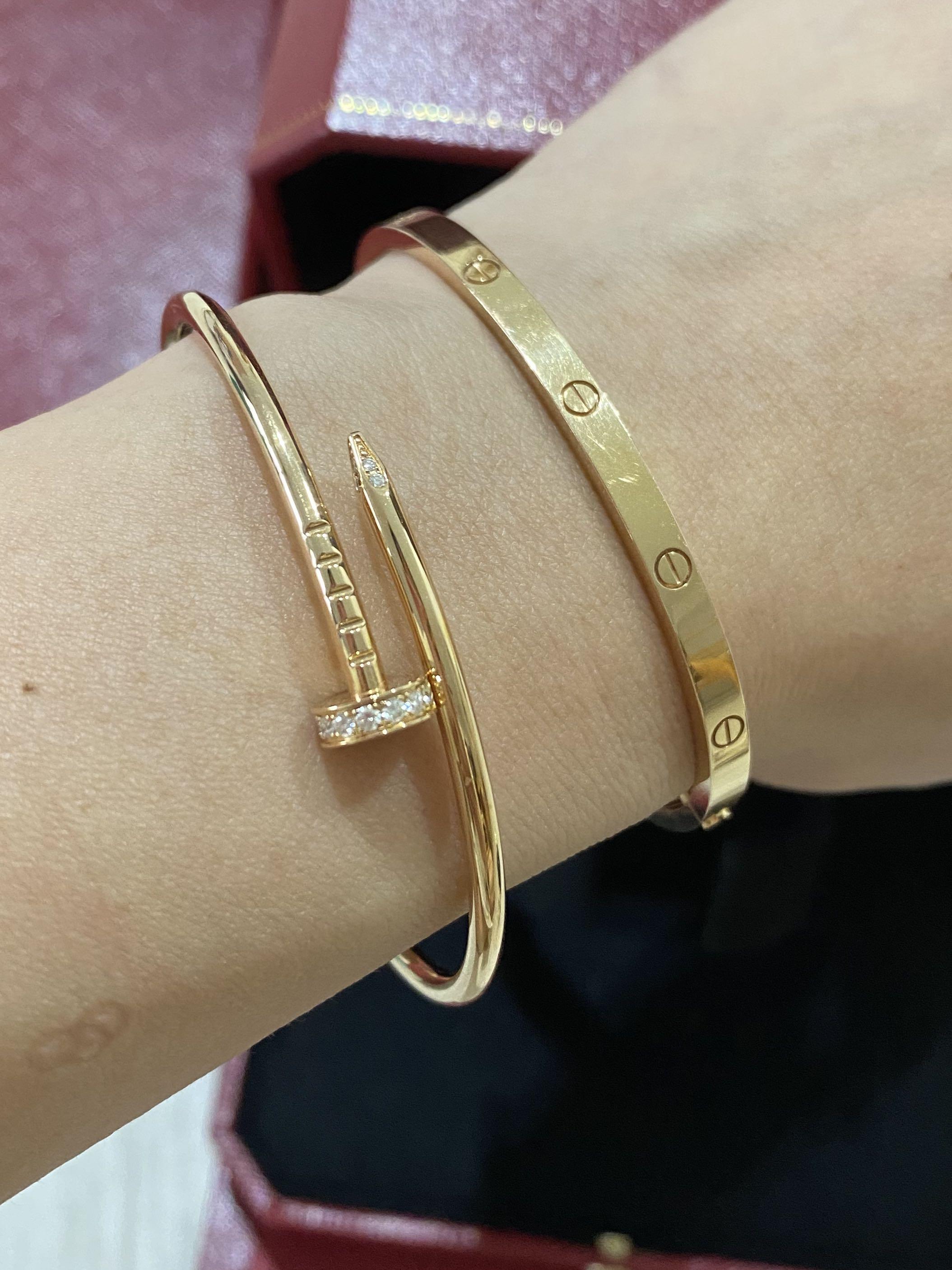 Cartier Juste En Clou Bracelet SM in Pink Gold with Diamonds