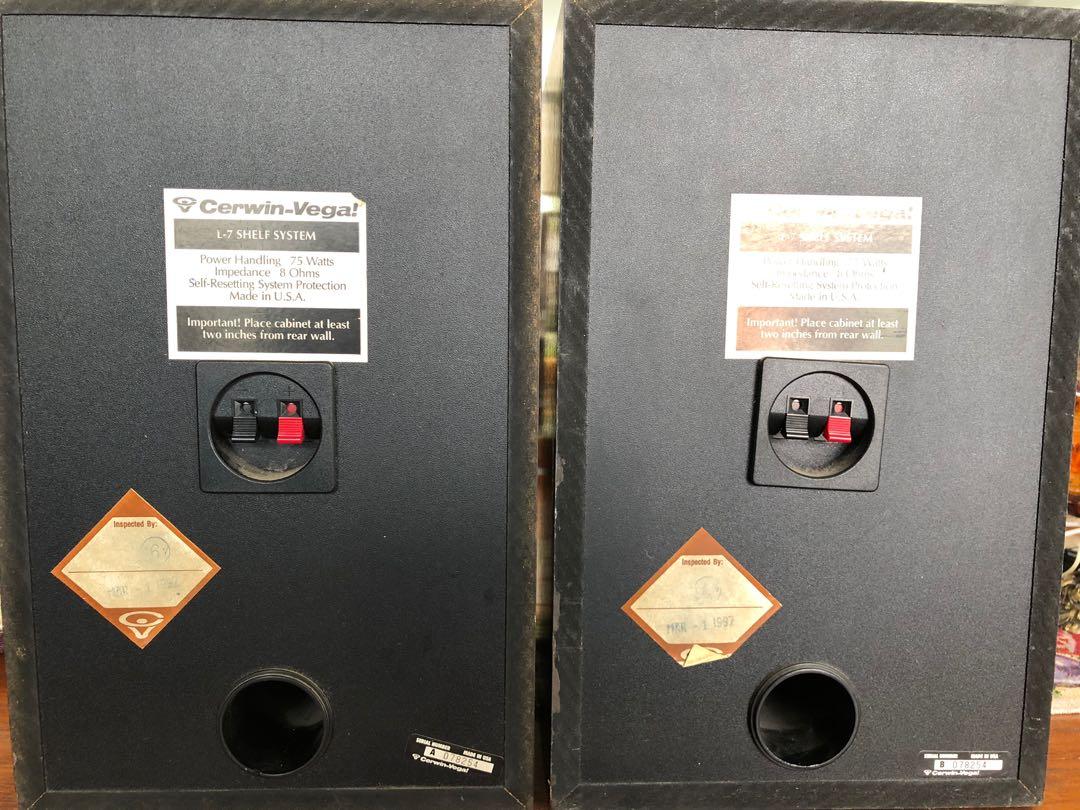 CERWIN VEGA L7 7” 2way 75w 8ohms bookshelf speaker nice!, Audio