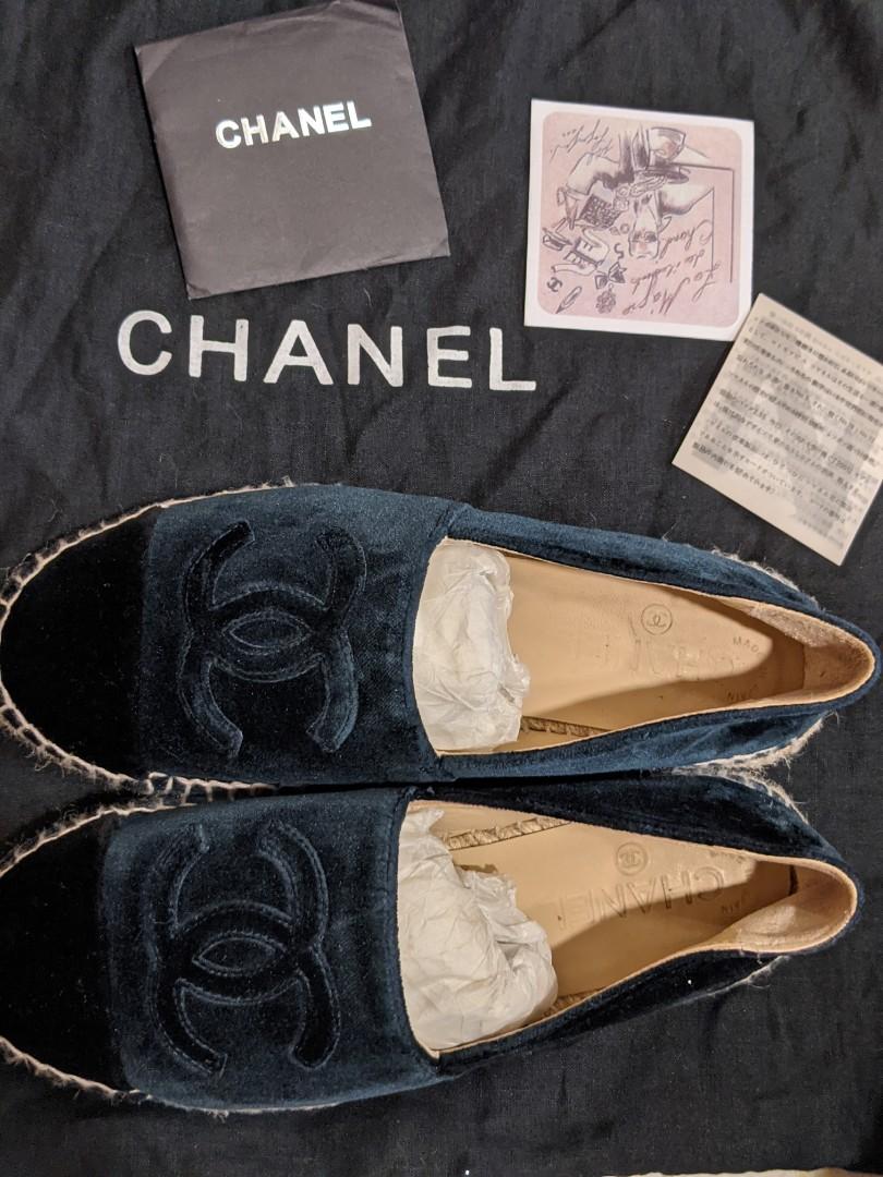 Chanel velvet clearance espadrilles