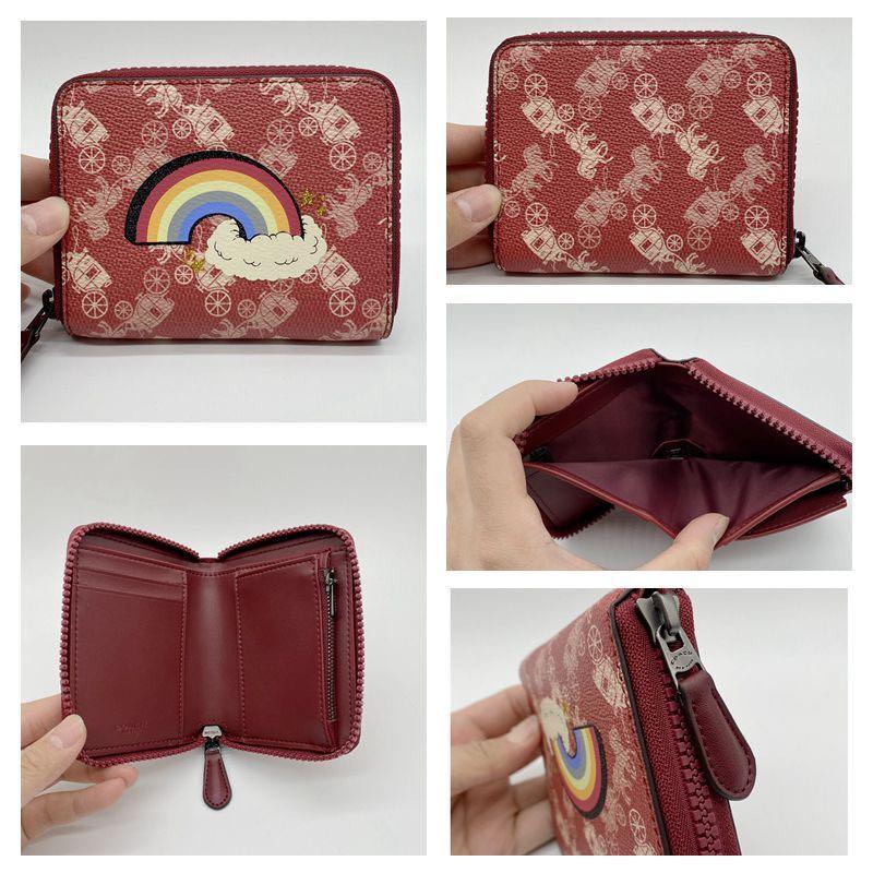 COACH Small Zip Around Wallet With Rainbow Horse And Carriage