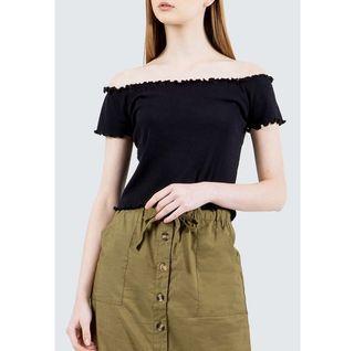 Colorbox Off Shoulder Top / Sabrina Crop Black