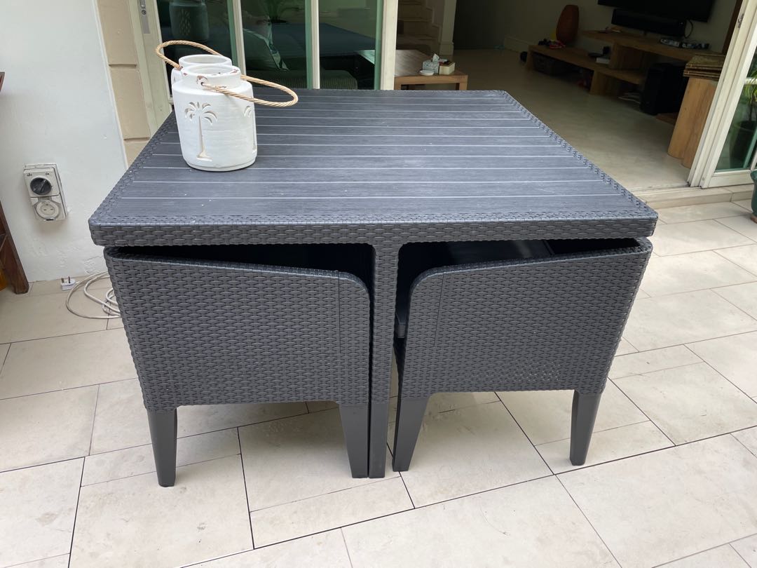 Compact outdoor dining set table and chairs Furniture Home