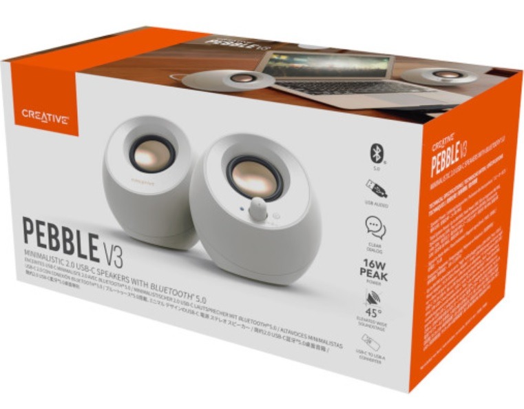 Creative Labs Pebble V3 Minimalistic USB C Speakers with Bluetooth