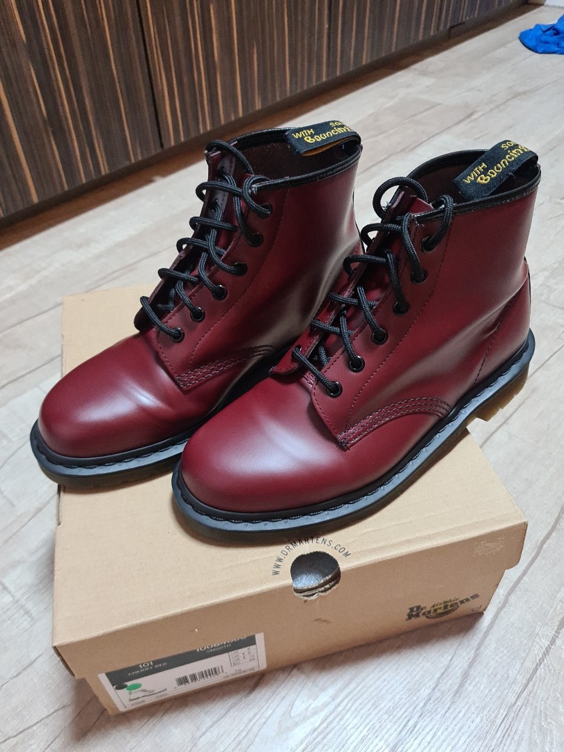 DR MARTENS BOOTS AUTHENTIC 101 SMOOTH CHERRY RED 6