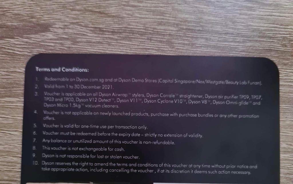 Dyson Voucher Worth 100 (0130/12/2021), Tickets & Vouchers, Vouchers