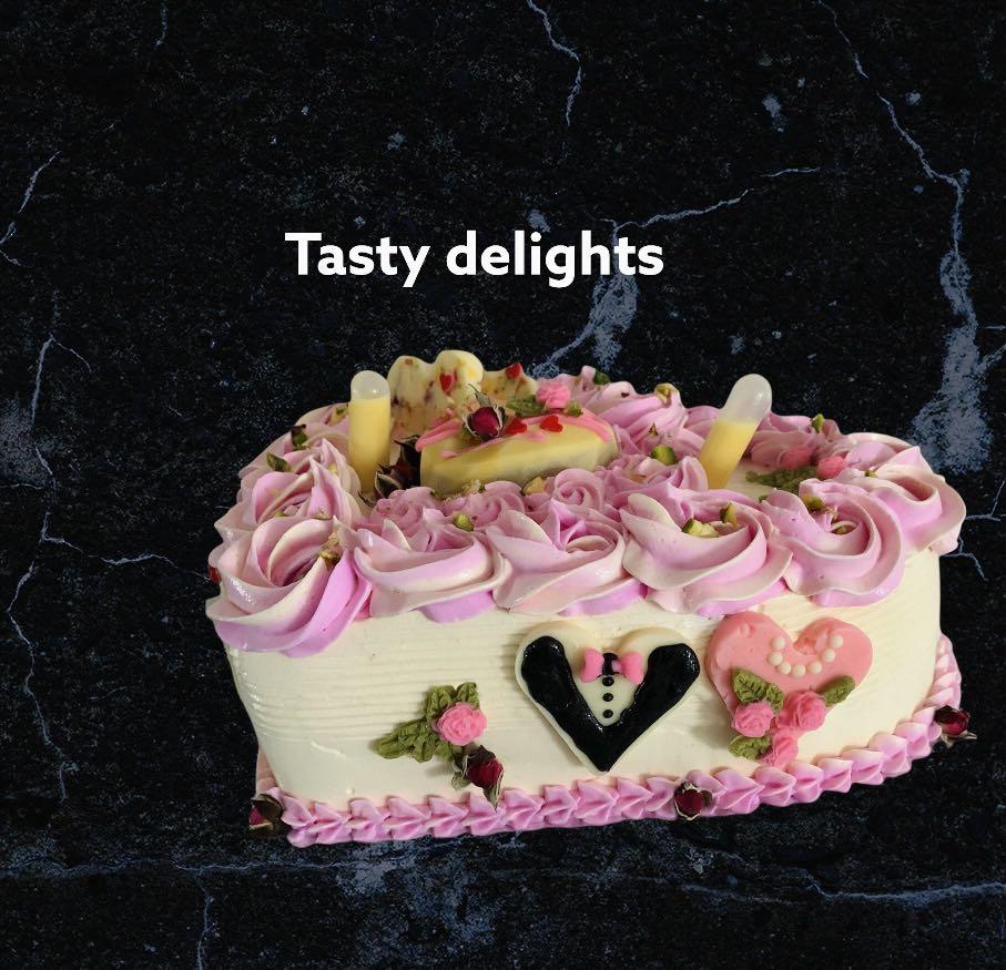 Eggless rasmalai cake,anniversary cake,heart shape cakes,eggless cake,rasmalai  cake, Food & Drinks, Homemade Bakes on Carousell