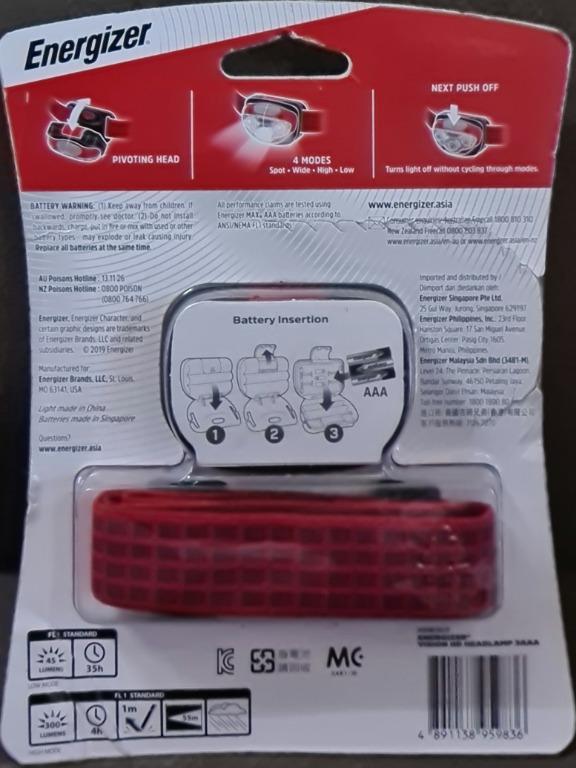 ENERGIZER Vision HD Headlamp 300 Lumens (Category: Other Sports Equipment and Supplies) located in Manila. Submitted by henzelhannah (Listing ID 1121496158, Image 2). Description: PTPA; ENERGIZER Vision HD Headlamp 300 Lumens Mall Price Php787.00 09327247535.
