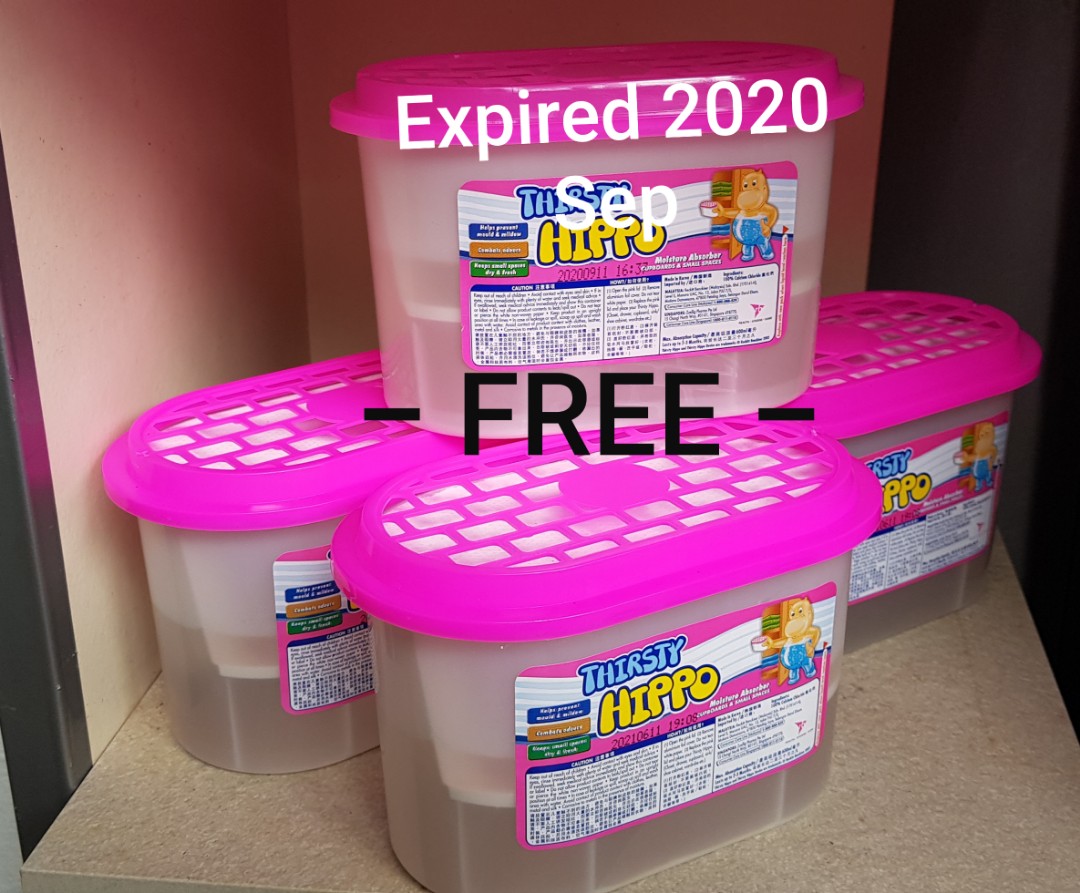 Expired Thirsty Hippo moisture absorber, Everything Else on Carousell
