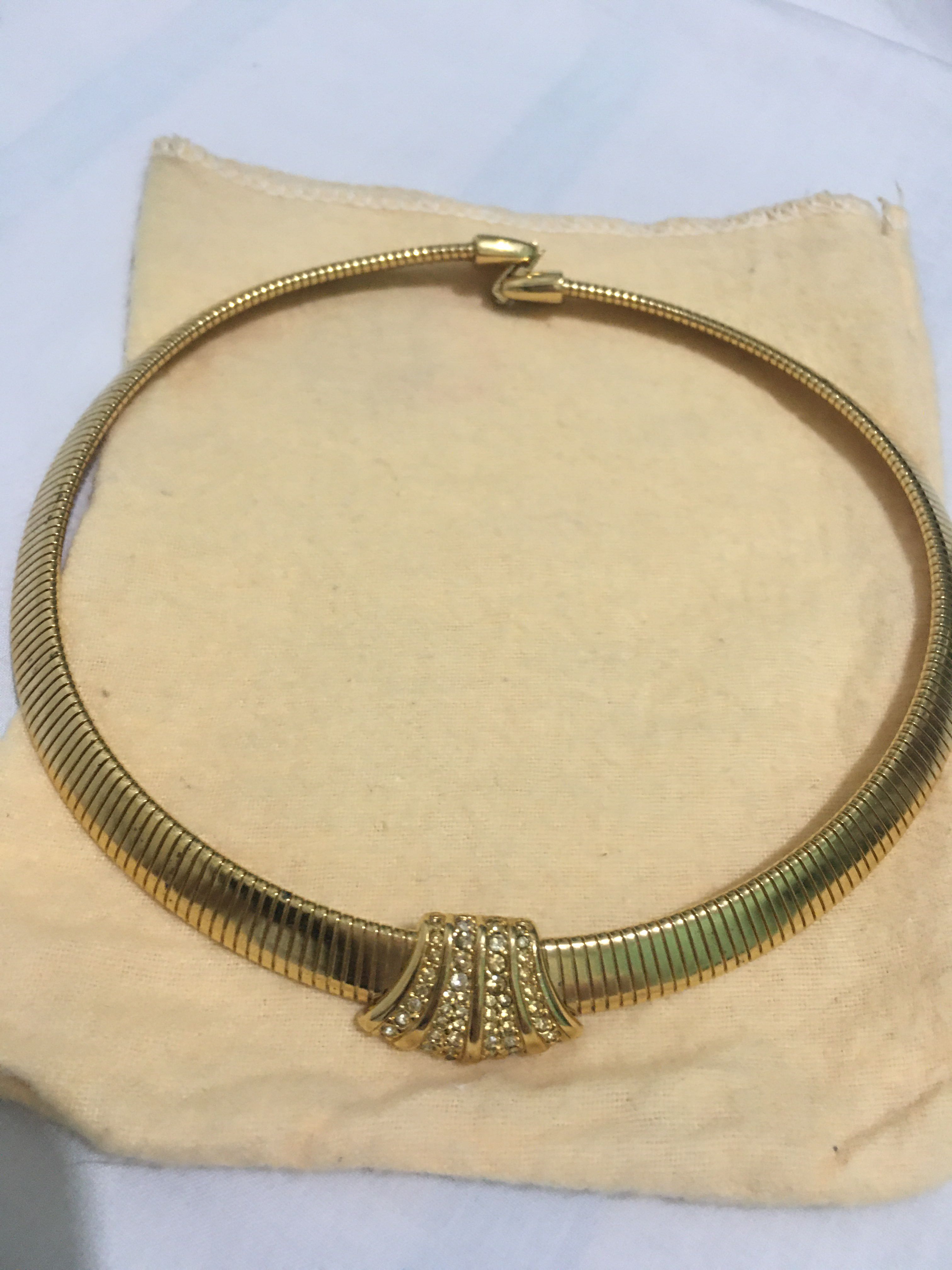 Fancy gold choker necklace, Women's 