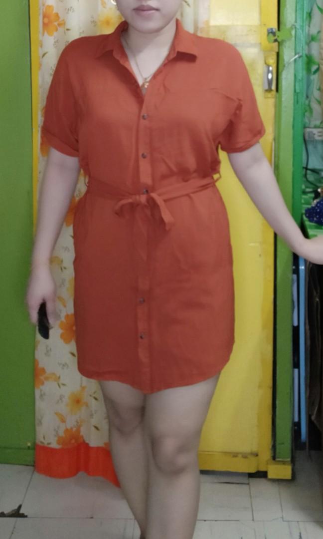 FOREVER 21 RUST BUTTON DOWN DRESS Women s Fashion Dresses Sets