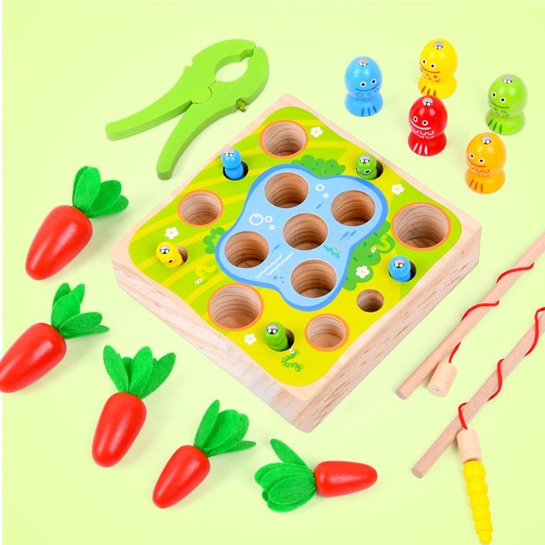 Wooden Magnetic Fishing Game, Hobbies & Toys, Toys & Games on Carousell
