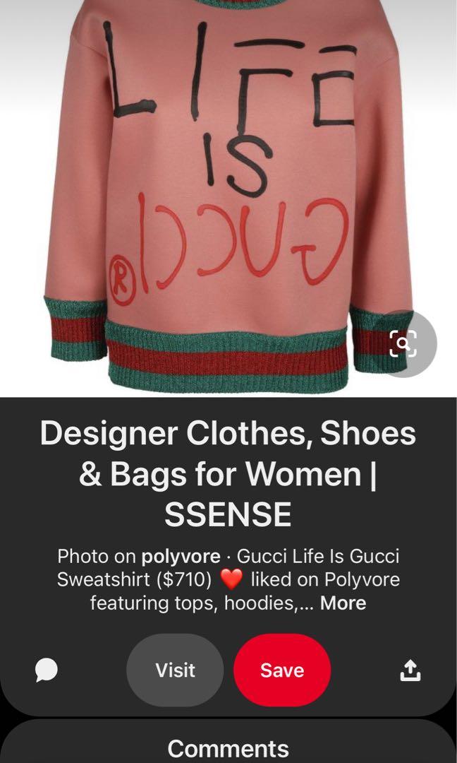 life is gucci sweatshirt pink