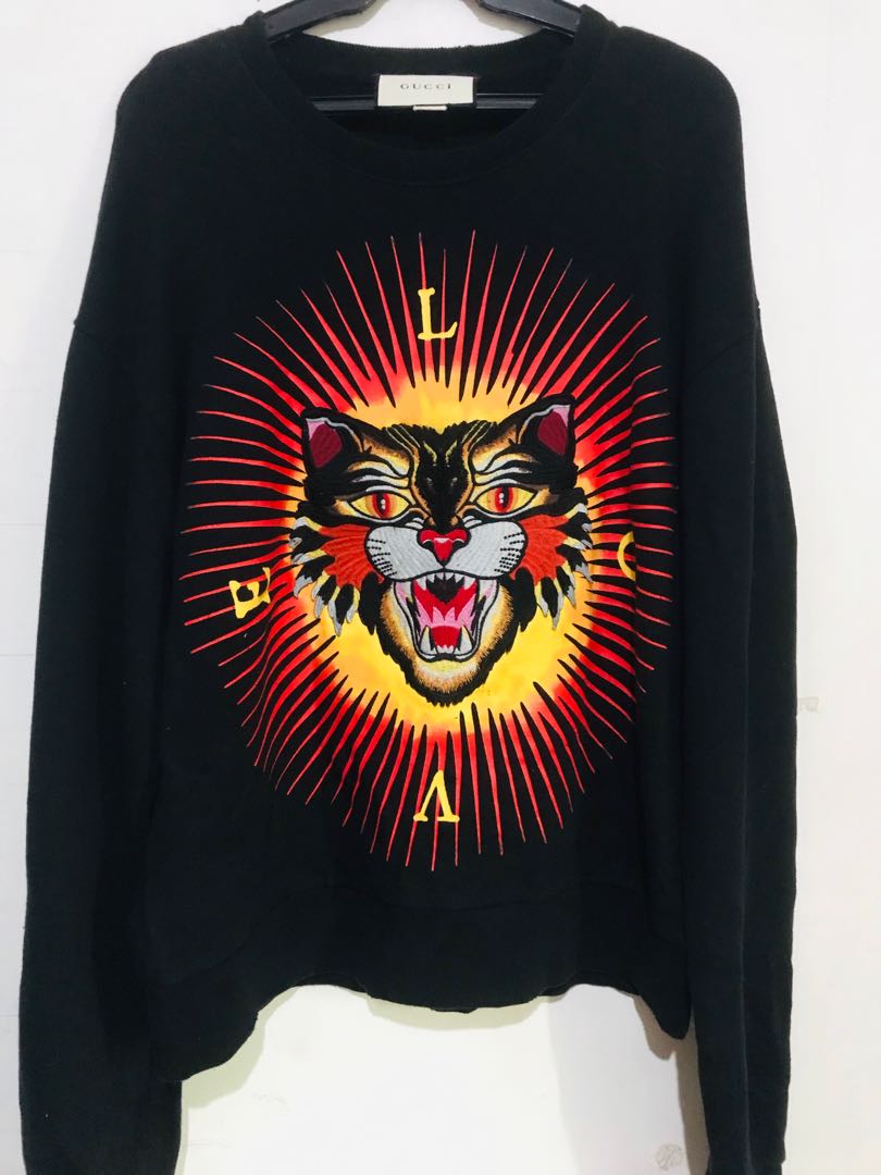 Gucci Angry Cat Modern Future Sweater, Women's Fashion, Coats 