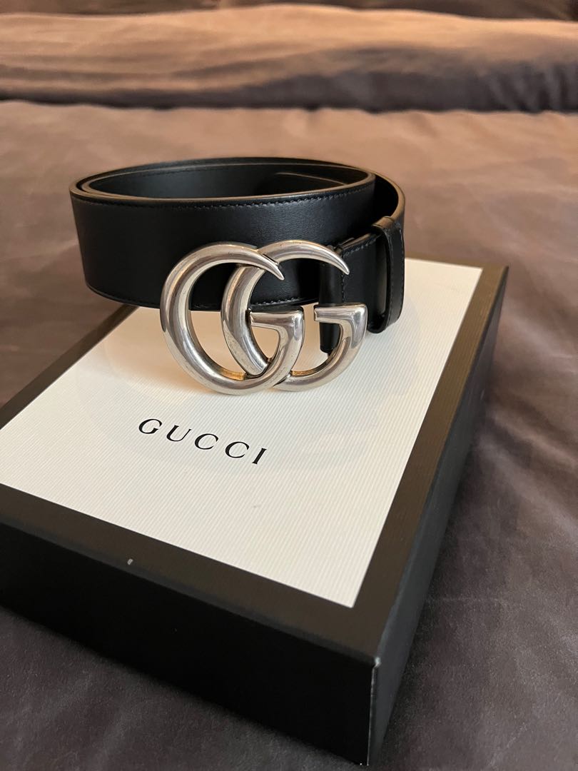 black and grey gucci belt