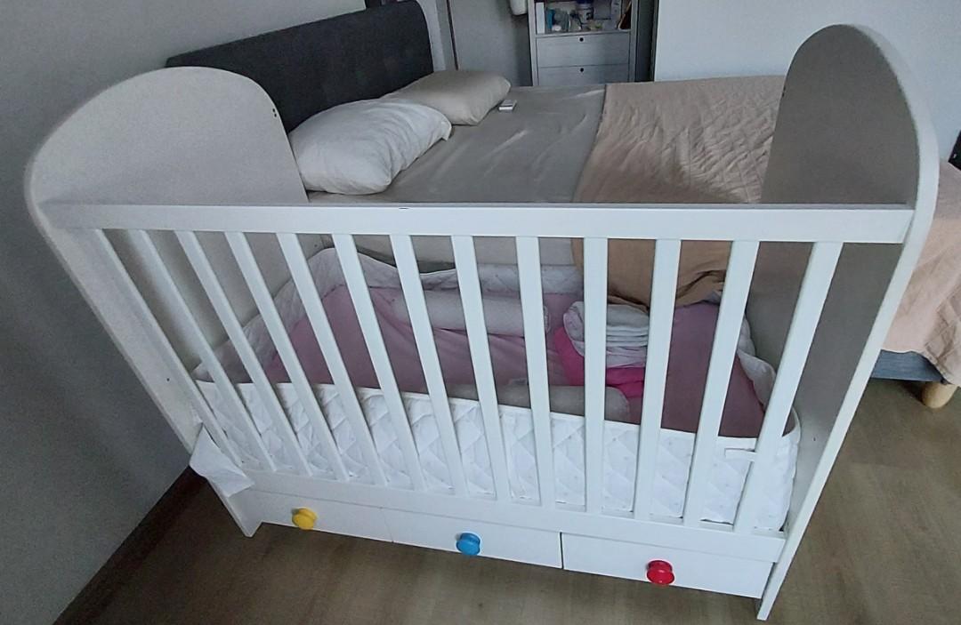 Ikea baby cot bed with drawers, Babies & Kids, Baby Nursery & Kids