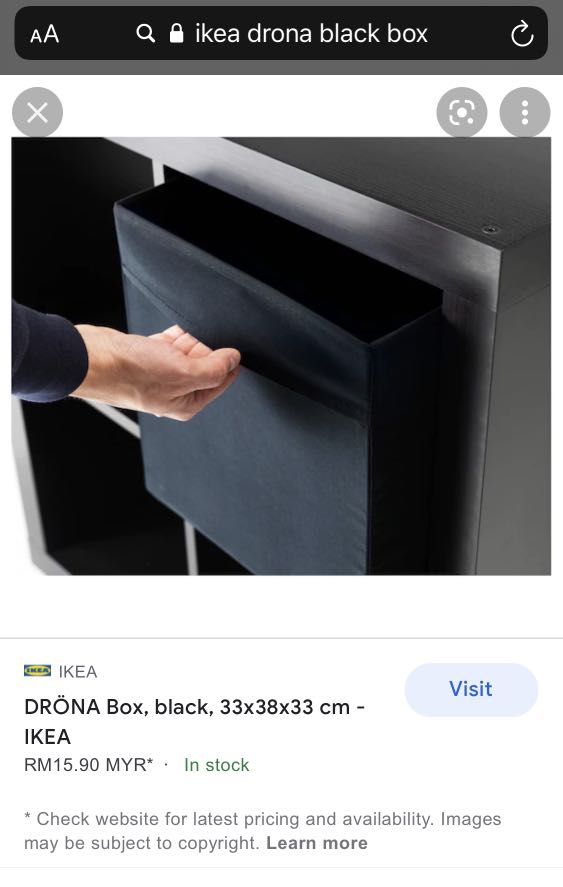 DRÖNA black, Box, 33x38x33 cm - IKEA