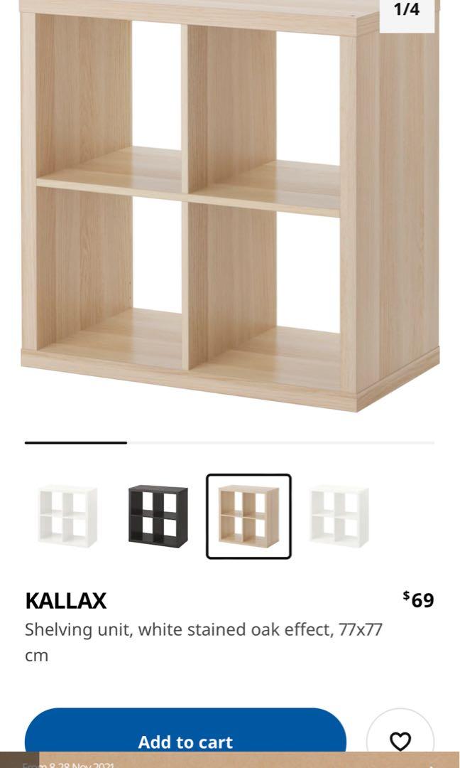 IKEA Kallax Shelving Unit with bins, Furniture & Home Living, Furniture