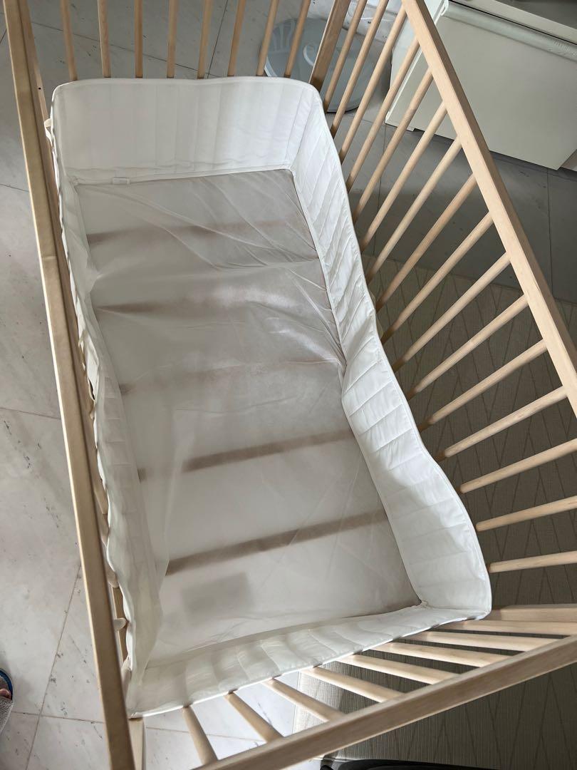 IKEA sniglar cot + Len bumper pad + Mattress, Babies & Kids, Baby