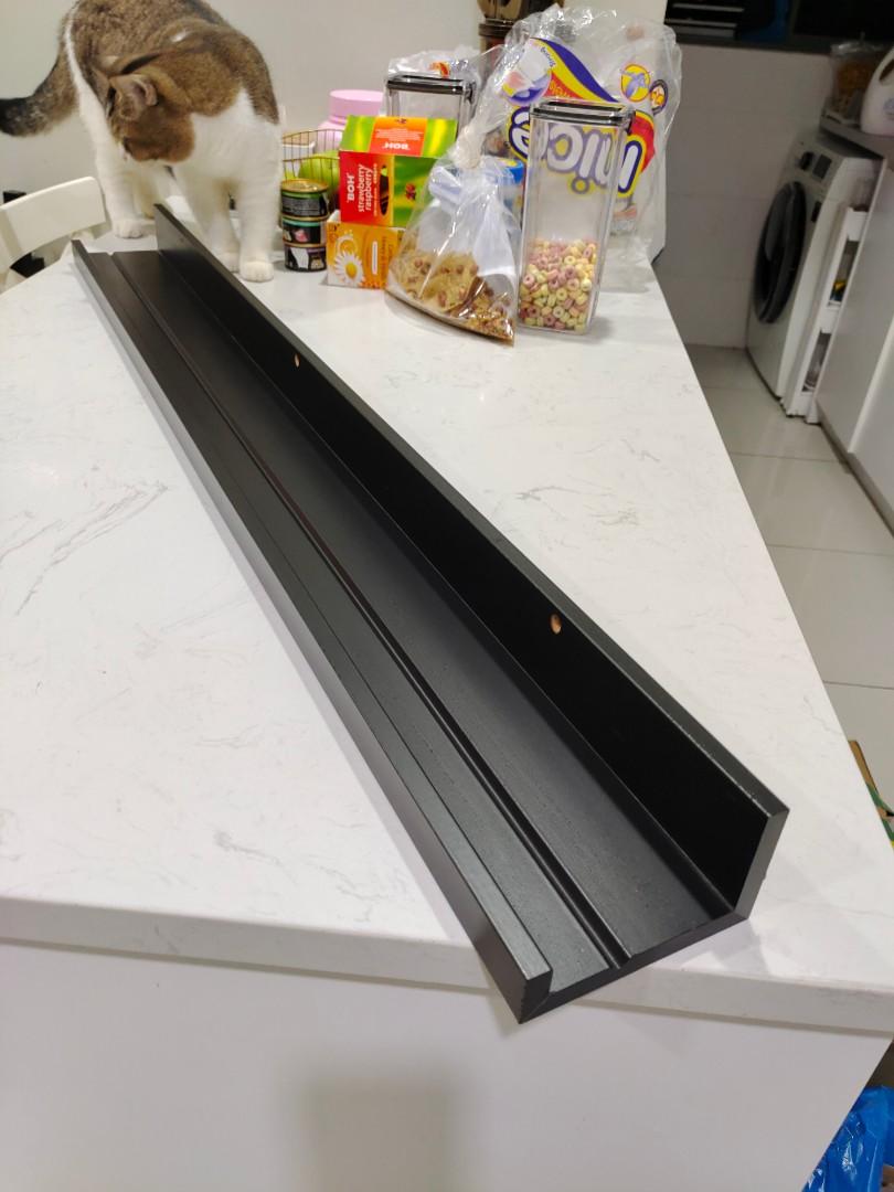 IKEA wall shelf picture ledge, black 115 cm, Furniture & Home Living