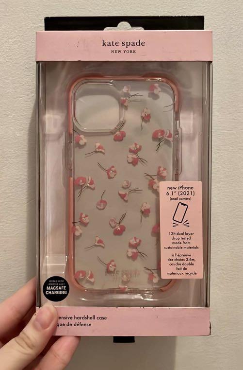 Kate Spade pink floral case for iPhone 13, Mobile Phones & Gadgets, Mobile  & Gadget Accessories, Cases & Sleeves on Carousell