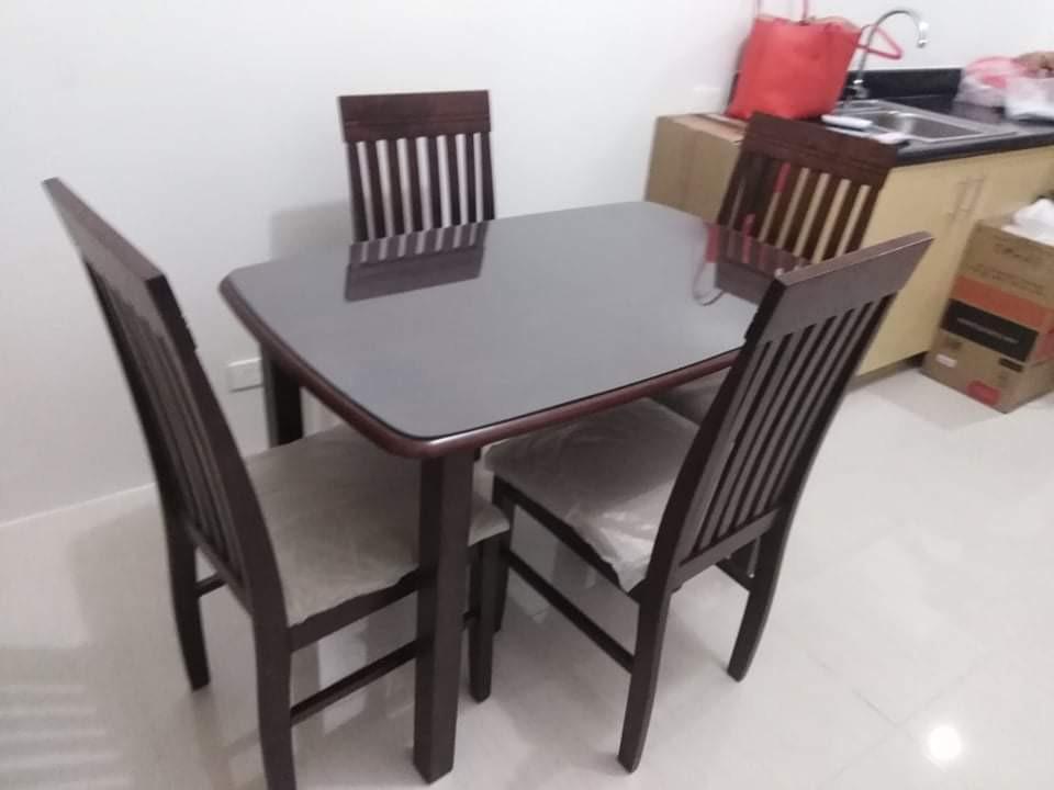 Malaysian wood dining set, Furniture & Home Living, Furniture, Tables