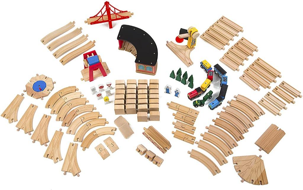 Melissa & doug wooden deals railway set