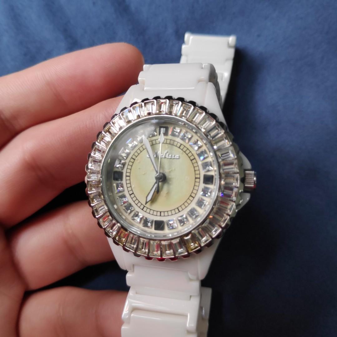 Melissa Watch Japanese Quartz Chain Watch in White